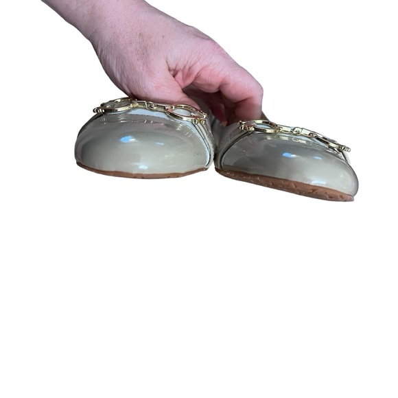 C. Wonder Tan Cream Leather Patent Ballet Flats Horse Bit Cap Toe Two-tone 7.5 - Picture 9 of 15